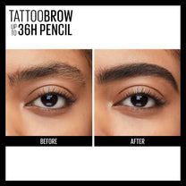 Maybelline TattooStudio Waterproof Eyebrow Pencil, Sharpenable, Longwear, Long Lasting, Pigmented Eyebrow Pencil for Defined Brows, Black Brown, 1 Count