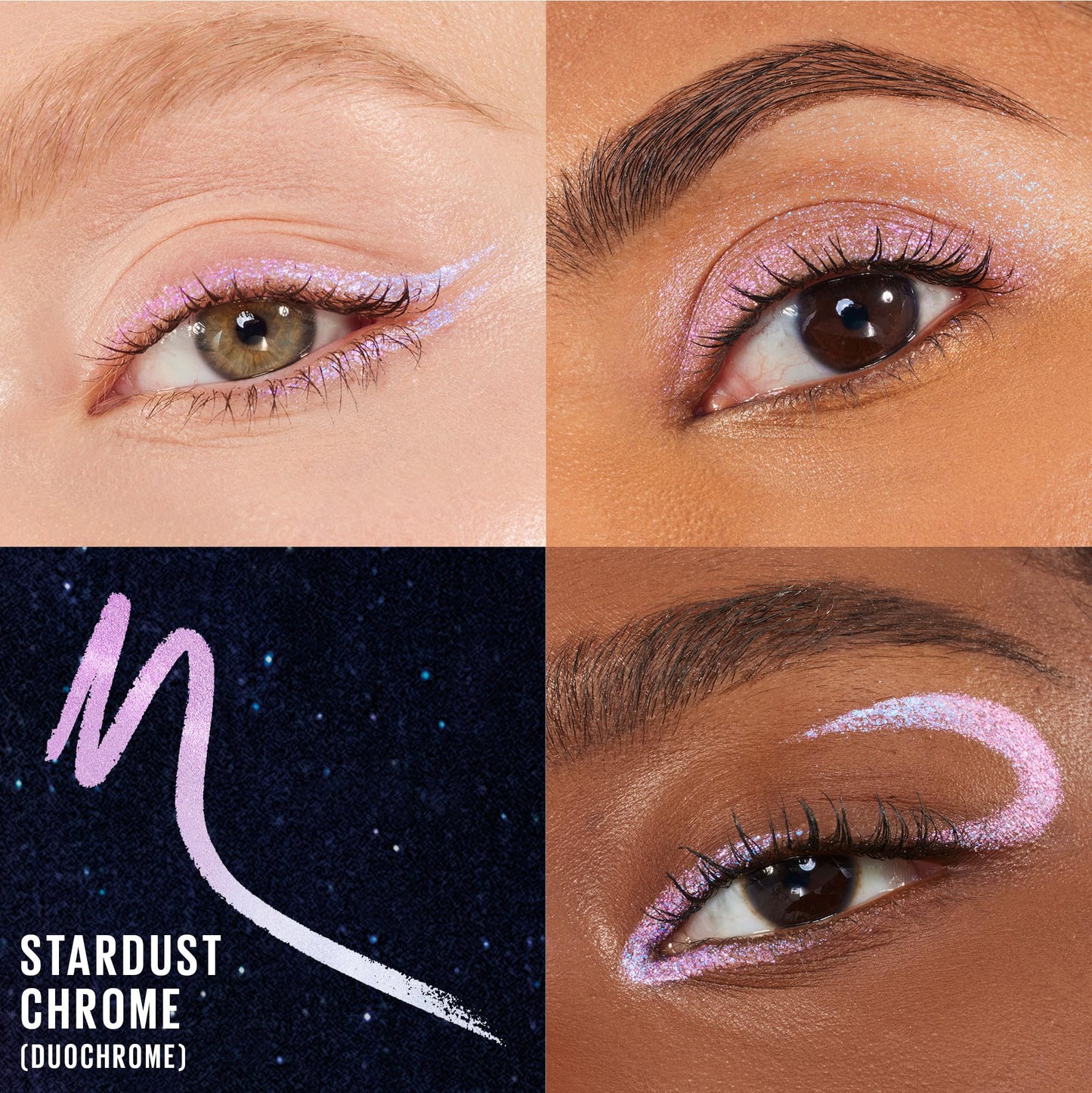 MAYBELLINE Tattoo Studio Long-Lasting Sharpenable Eyeliner Pencil, Glide on Smooth Gel Pigments with 36 Hour Wear, Waterproof, Stardust Chrome, 1 Count