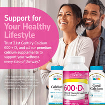 21st Century Calcium Plus D Supplement Tablet, 600 mg, 400 Count