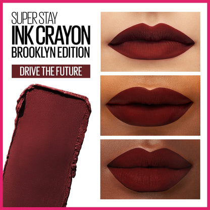 Maybelline Super Stay Ink Crayon Matte Longwear Lipstick Makeup, 165 Drive The Future, 0.04 oz