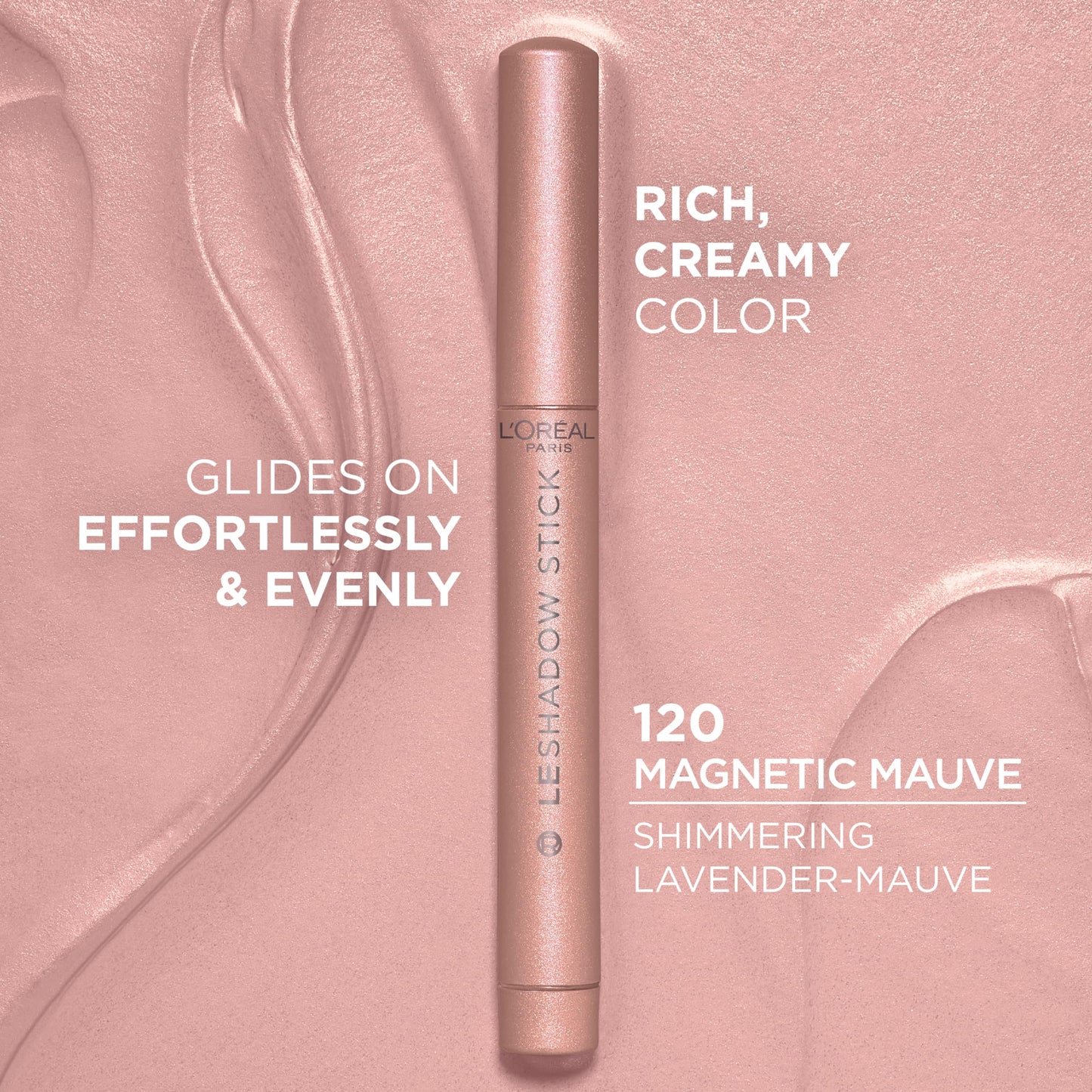 L'Oreal Paris Makeup Le Shadow Stick Eyeshadow, Blendable, Smudge-Resistant, Cream Eyeshadow, Magnetic Mauve, 0.05 Oz