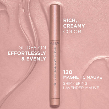 L'Oreal Paris Makeup Le Shadow Stick Eyeshadow, Blendable, Smudge-Resistant, Cream Eyeshadow, Magnetic Mauve, 0.05 Oz