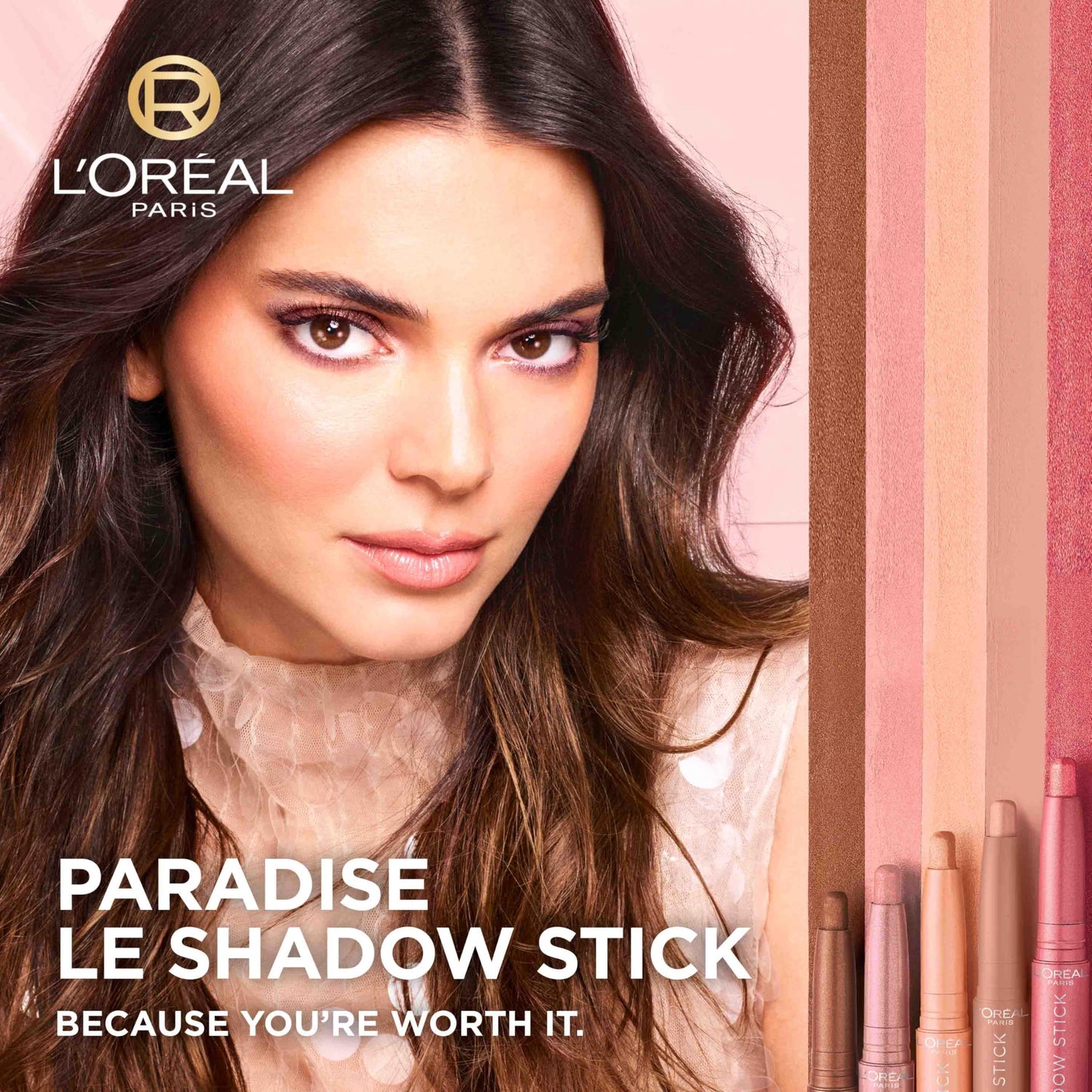 L'Oreal Paris Makeup Le Shadow Stick Eyeshadow, Blendable, Smudge-Resistant, Cream Eyeshadow, Alluring Rose, 0.05 Oz