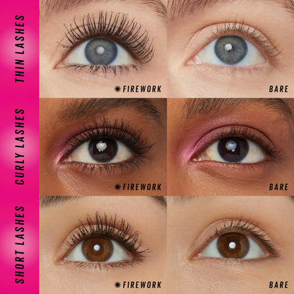 Maybelline Lash Sensational Firework Washable Mascara, Lengthening & Volumizing Mascara for up to 24HR wear, Electro Black, 1 Count