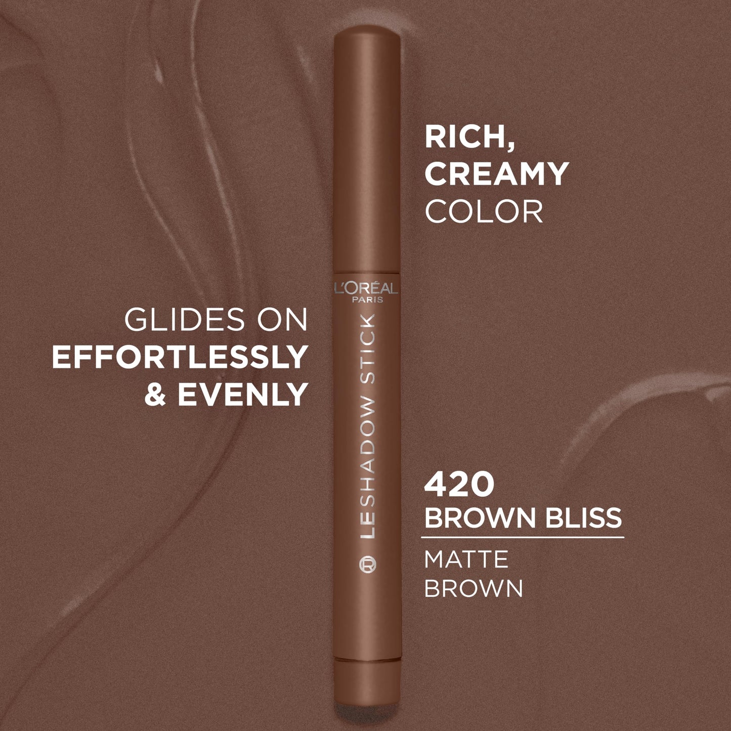 L'Oreal Paris Makeup Le Shadow Stick Eyeshadow, Blendable, Smudge-Resistant, Cream Eyeshadow, Brown Bliss, 0.05 Oz