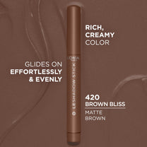 L'Oreal Paris Makeup Le Shadow Stick Eyeshadow, Blendable, Smudge-Resistant, Cream Eyeshadow, Brown Bliss, 0.05 Oz