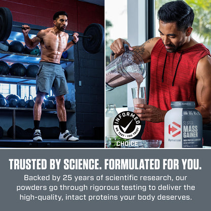 Dymatize Super Mass Gainer Protein Powder, Rich Chocolate, 52g Protein, 1g Creatine, 1280 Calories, 10.7g BCAAs, 245g Carbs, Contains Whey Protein Powder, Isolate, and Casein (16 Servings)